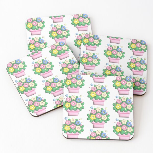 Item preview, Cute 3D Pastel Flower Bouquet Puffy Floral Art designed and sold by Rawafi Art Studio.