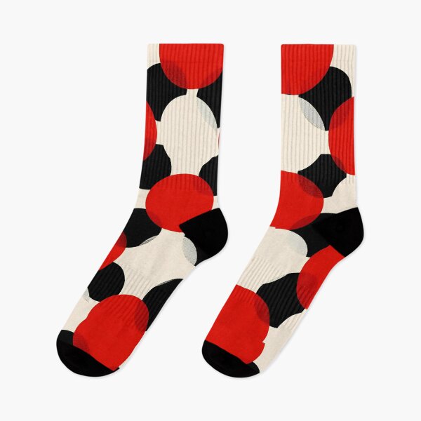Item preview, Minimal Bold Circle Pattern, Red Black Beige Geometric Abstract Art designed and sold by daila70.