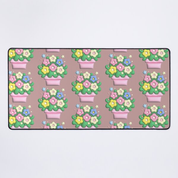 Item preview, Cute 3D Pastel Flower Bouquet Puffy Floral Art designed and sold by Rawafi Art Studio.
