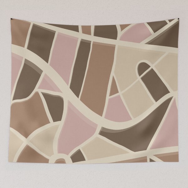 Item preview, Abstract Geometric Mosaic Pattern – Neutral Boho Shapes designed and sold by Barelythere2324.