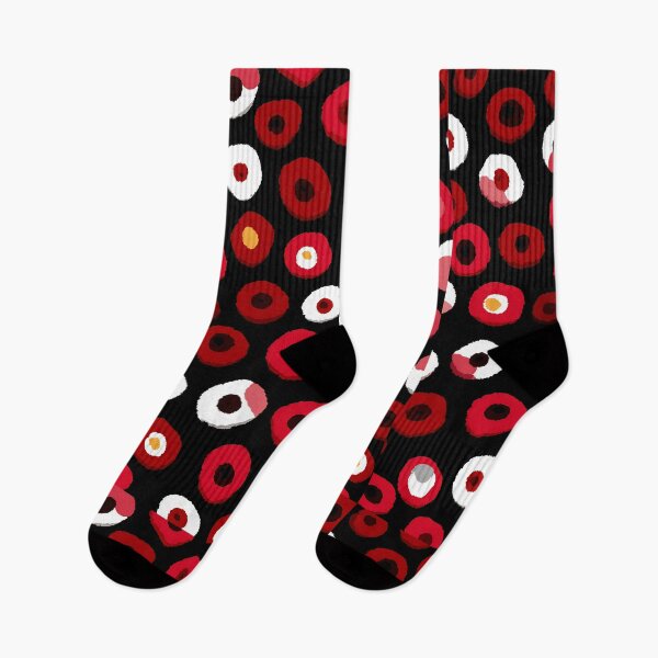 Item preview, Dark Abstract Dot Pattern, Red Black Graphic Circle Art Print designed and sold by daila70.