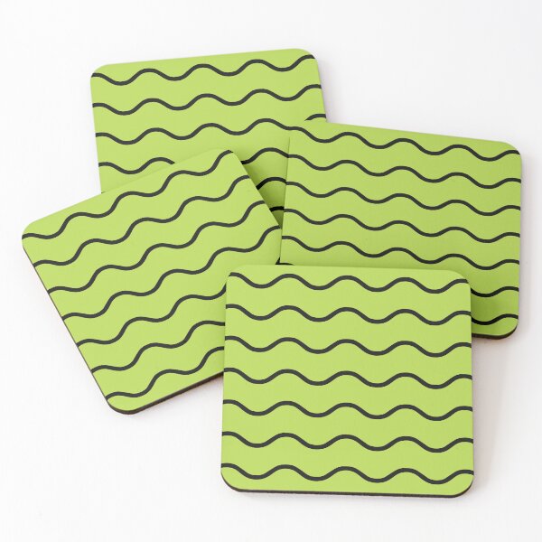 Item preview, Lime And Black Waves Pattern designed and sold by pattern-archive.