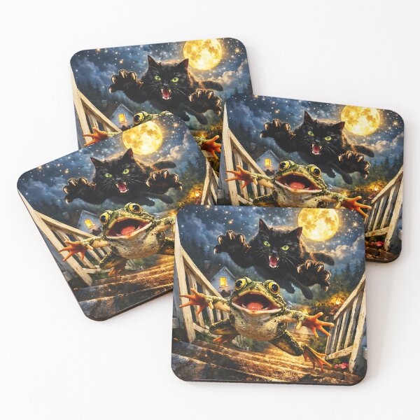 Item preview, Cat and Frog under the Moonlight designed and sold by Erlin Rudho.