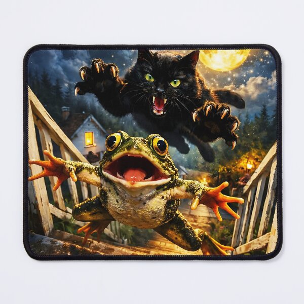 Item preview, Cat and Frog under the Moonlight designed and sold by Erlin Rudho.