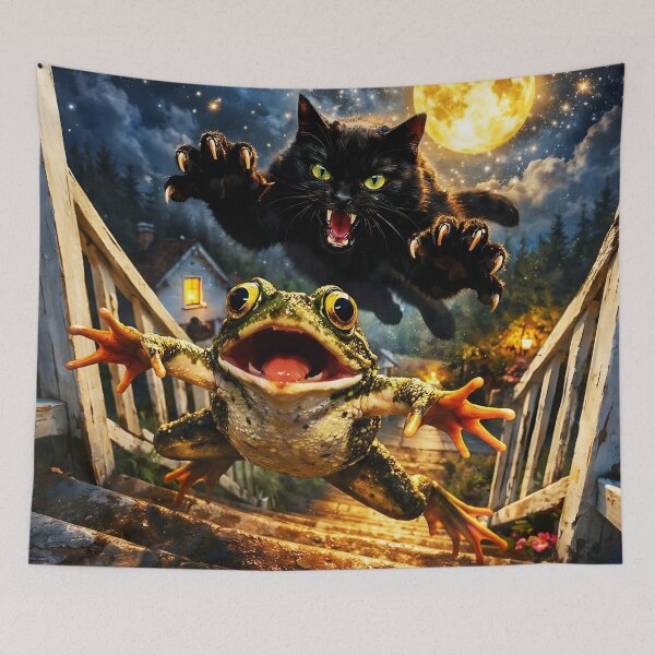 Item preview, Cat and Frog under the Moonlight designed and sold by Erlin Rudho.