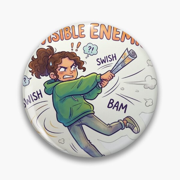 Item preview, Currently Fighting Invisible Enemies – Funny Chaotic Mood Sticker designed and sold by CuteRage.