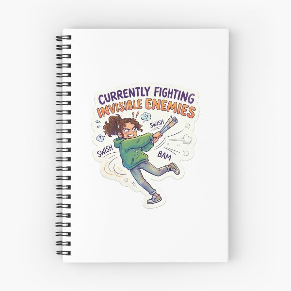 Item preview, Currently Fighting Invisible Enemies – Funny Chaotic Mood Sticker designed and sold by CuteRage.