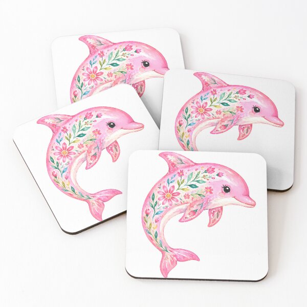 Item preview, Floral Dolphin Illustration designed and sold by DesignerKha.