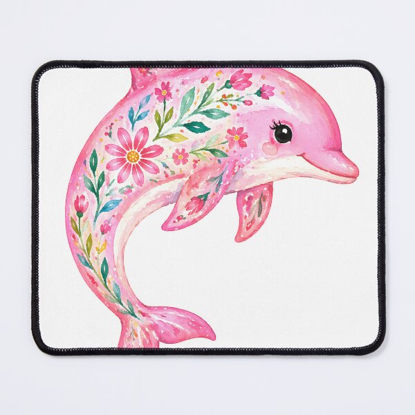 Item preview, Floral Dolphin Illustration designed and sold by DesignerKha.