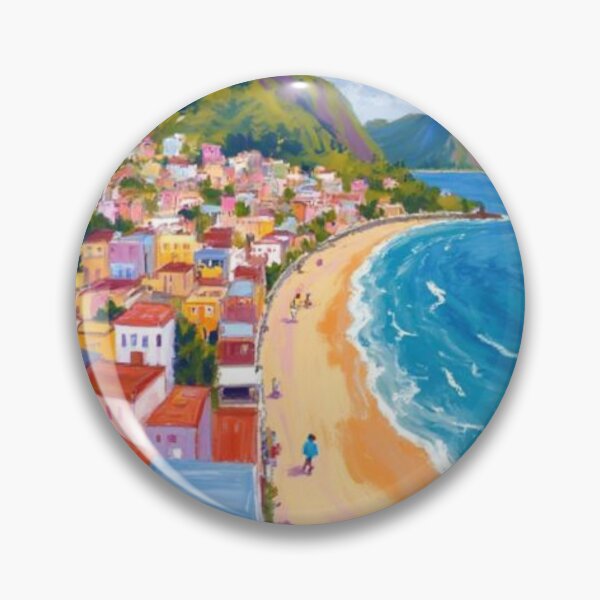 Item preview, shoreline Brazil oil painting designed and sold by cloudzer0000.