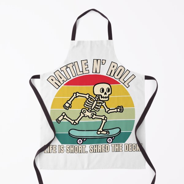 Item preview, Rattle N’ Roll: Retro Skateboard Skeleton Sunset designed and sold by 2msons.