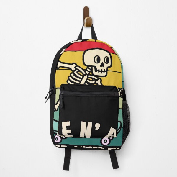 Item preview, Rattle N’ Roll: Retro Skateboard Skeleton Sunset designed and sold by 2msons.