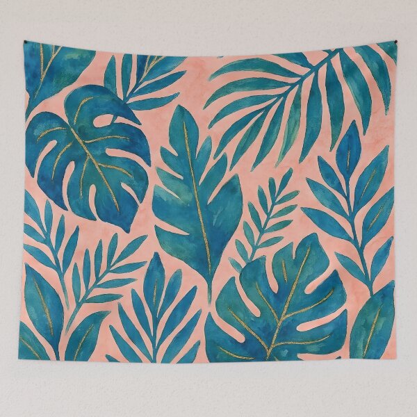 Item preview, Blue and Green Tropical Leaves designed and sold by GraphicsClub.