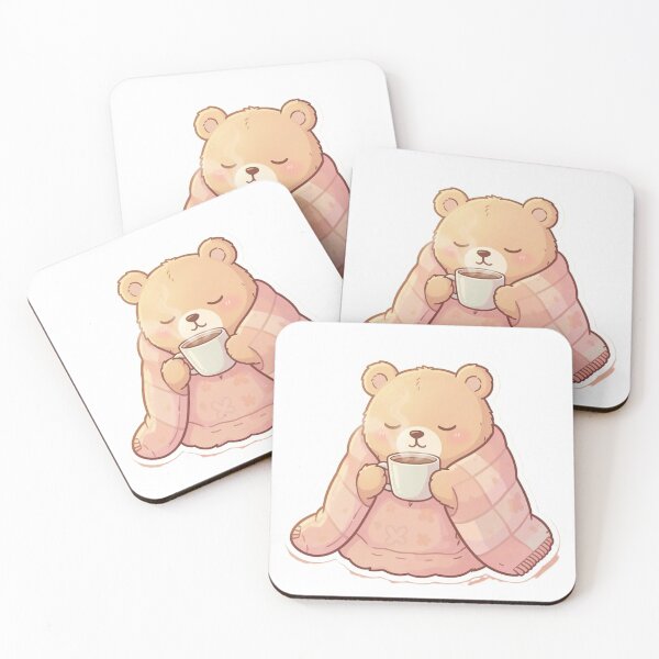 Item preview, Cozy Bear Drinking Coffee Wrapped in Blanket – Warm Relaxing Cute Aesthetic Design designed and sold by SoftAuraStudi0.
