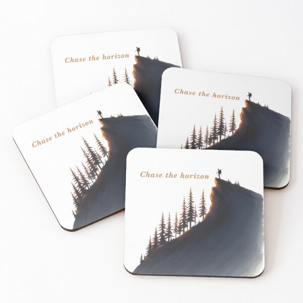 Item preview, Chase the horizon hiker mountain ridge oil painting adventure art designed and sold by icemanphotos.