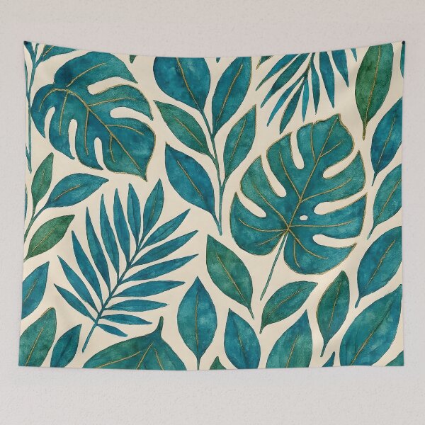 Item preview, Blue and Green Tropical Leaves designed and sold by GraphicsClub.