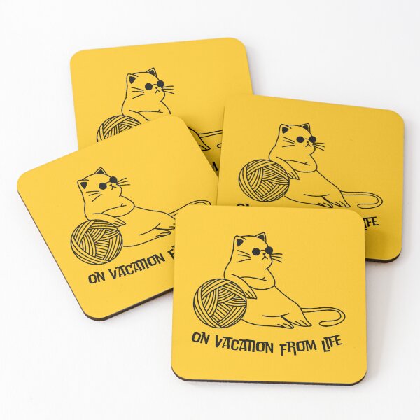 Item preview, Funny Cat Sunglasses Chill On Vacation From Life Quote designed and sold by Artycom.