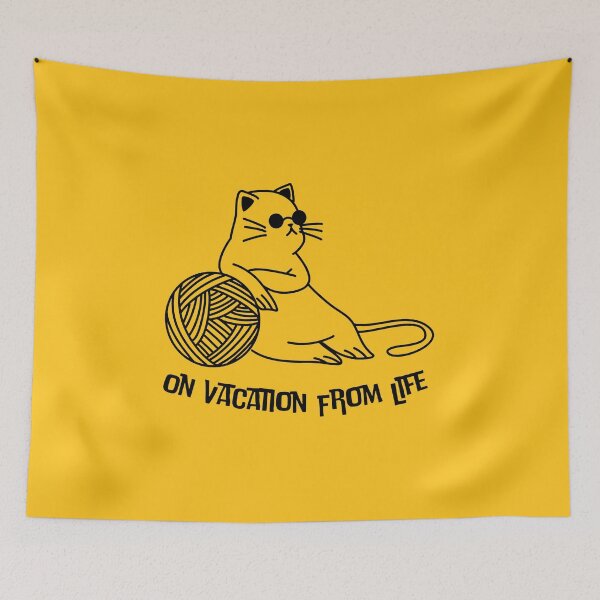 Item preview, Funny Cat Sunglasses Chill On Vacation From Life Quote designed and sold by Artycom.