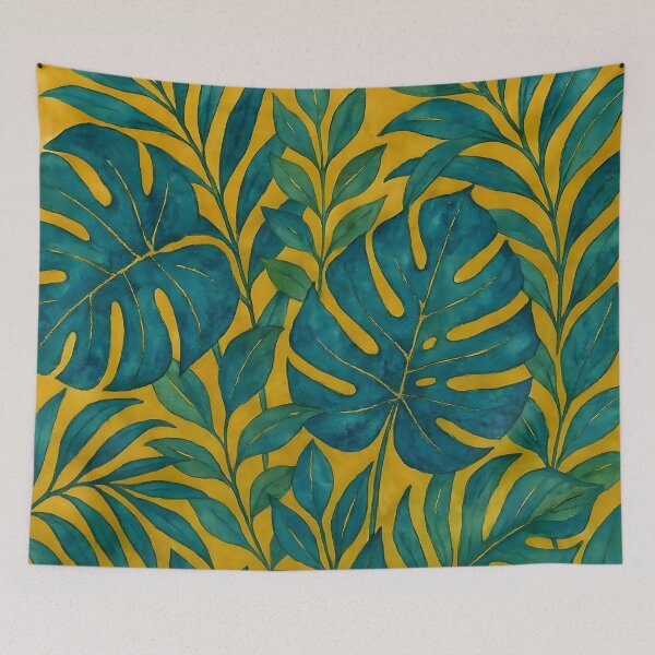 Item preview, Blue and Green Tropical Leaves designed and sold by GraphicsClub.