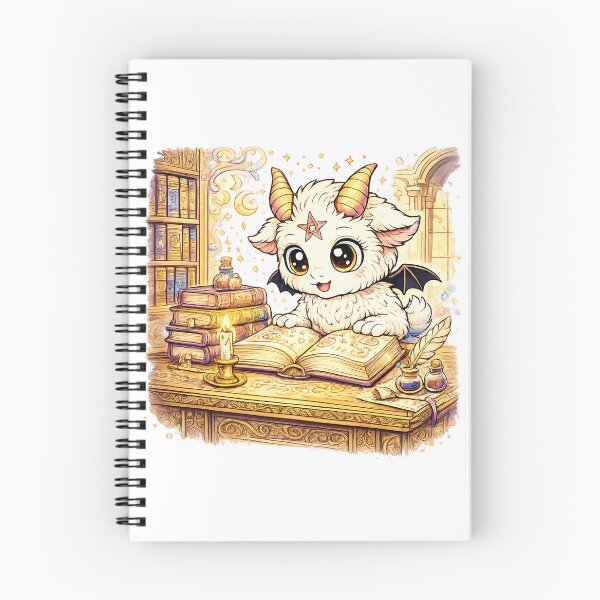Item preview, Cute Baby Demon Reading Magic Book  Kawaii Gothic Art | Cozy Magical Creature Illustration designed and sold by NightSpell.