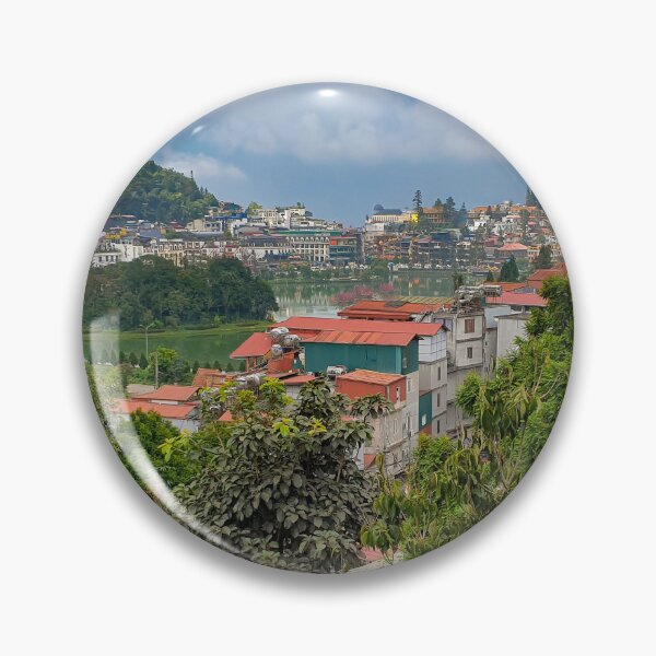 Item preview, Sa Pa Townscape - Misty Highlands of Lao Cai | Majestic Vietnam Mountain City Art designed and sold by Ross.A.Campbell.