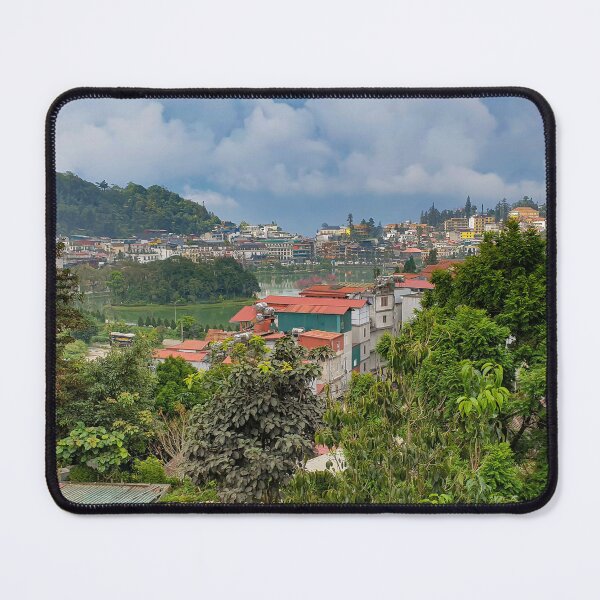 Item preview, Sa Pa Townscape - Misty Highlands of Lao Cai | Majestic Vietnam Mountain City Art designed and sold by Ross.A.Campbell.