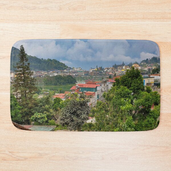 Item preview, Sa Pa Townscape - Misty Highlands of Lao Cai | Majestic Vietnam Mountain City Art designed and sold by Ross.A.Campbell.