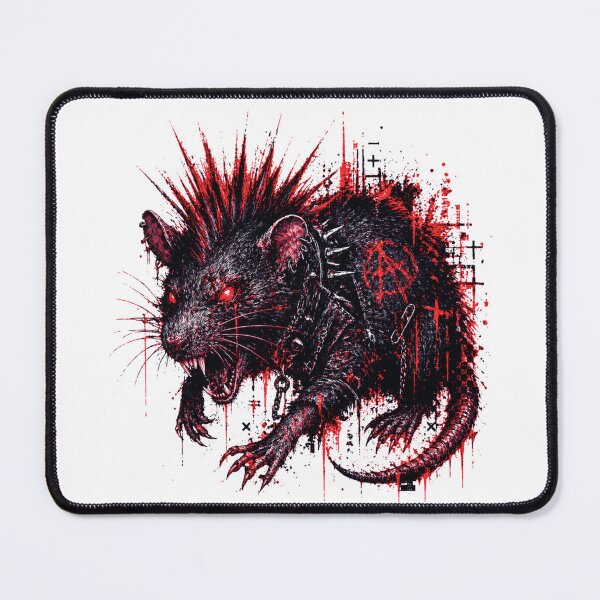 Item preview, Punk Horror Rat Shirt – Glitch Rat Red Cyberpunk Streetwear Design designed and sold by UnglaublichGut.