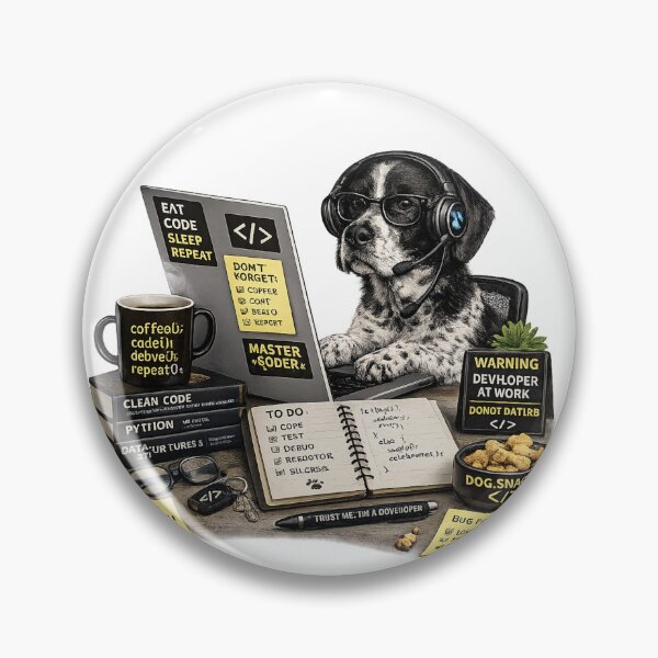 Item preview, Auvergne Pointer Coding Dog – Realistic Programmer Puppy designed and sold by YamiSociety.