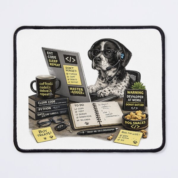 Item preview, Auvergne Pointer Coding Dog – Realistic Programmer Puppy designed and sold by YamiSociety.