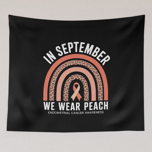 Item preview, Endometrial Cancer Peach Ribbon Awareness Endometrial Support Boho Rainbow designed and sold by SapfireStuArt.
