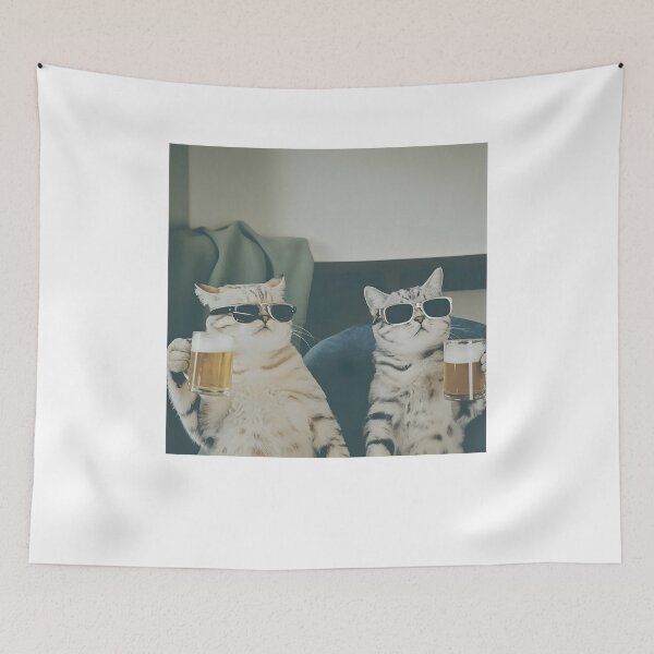 Item preview, Funny Cat Drinking Beer designed and sold by Hedoraxe.