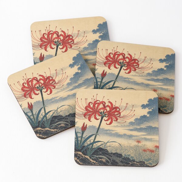 Item preview, Red Spider Lily Flowers - Vintage Ukiyo-e Japanese Woodblock  designed and sold by bapupa.
