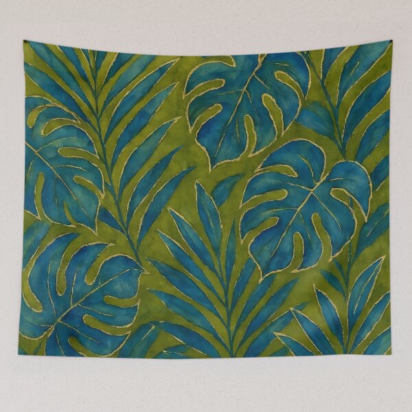 Item preview, Blue and Green Tropical Leaves designed and sold by GraphicsClub.