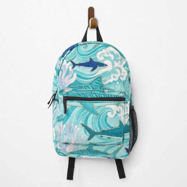 Item preview, Glamorous Turquoise Tiger Shark — Seamless Tileable Wallpaper & Textile Vector designed and sold by Jandedan.