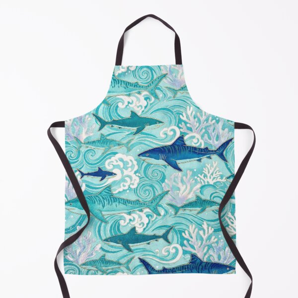 Item preview, Glamorous Turquoise Tiger Shark — Seamless Tileable Wallpaper & Textile Vector designed and sold by Jandedan.