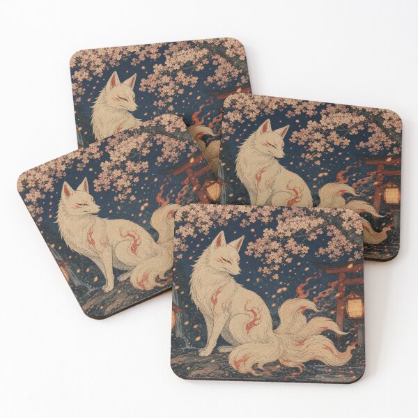 Item preview, Fox Fire Dance - Vintage Ukiyo-e Japanese Folklore Woodblock  designed and sold by bapupa.