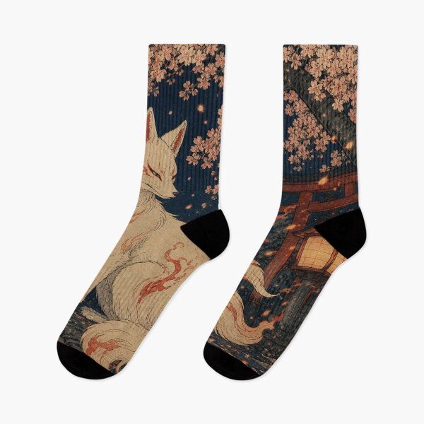 Item preview, Fox Fire Dance - Vintage Ukiyo-e Japanese Folklore Woodblock  designed and sold by bapupa.