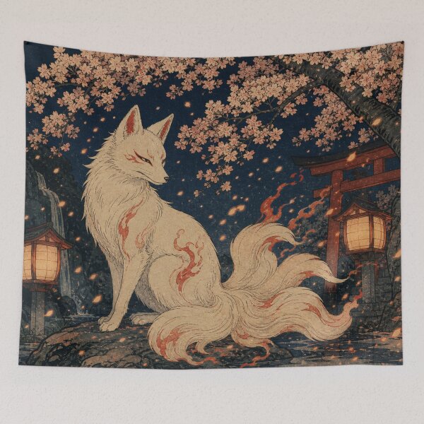 Item preview, Fox Fire Dance - Vintage Ukiyo-e Japanese Folklore Woodblock  designed and sold by bapupa.