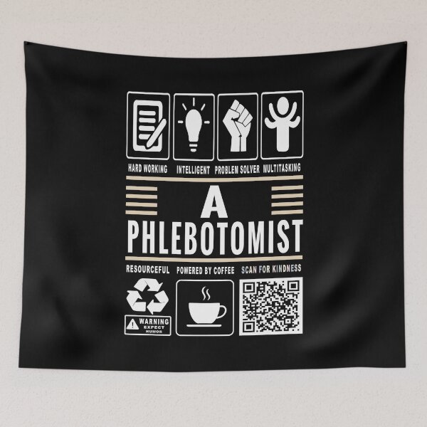 Item preview, Funny Phlebotomist Job Description Icons QR Code designed and sold by MerchMaxxing.