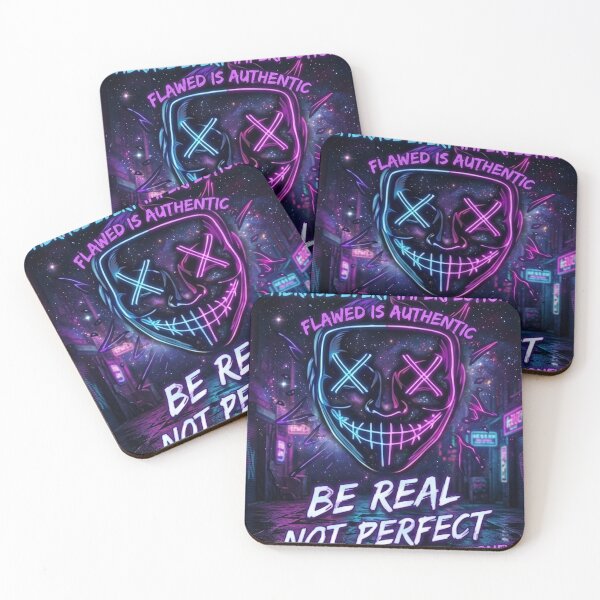 Item preview, Be Real Not Perfect Neon Mask designed and sold by Ahmedsyde.