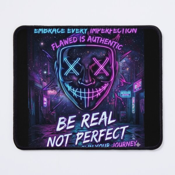 Item preview, Be Real Not Perfect Neon Mask designed and sold by Ahmedsyde.
