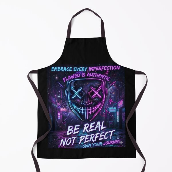 Item preview, Be Real Not Perfect Neon Mask designed and sold by Ahmedsyde.