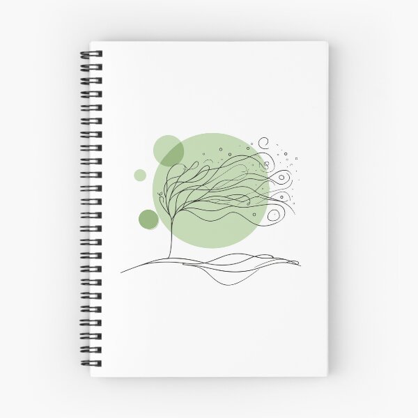Item preview, Minimalist Windblown Tree Line Art designed and sold by Fabrikola.