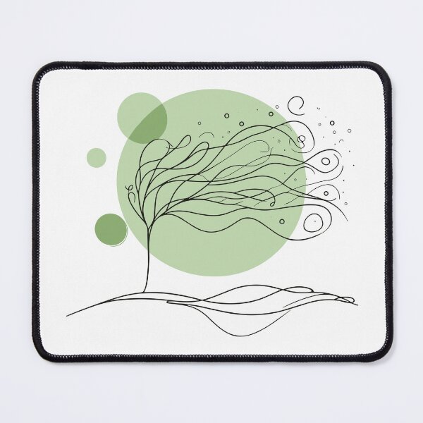 Item preview, Minimalist Windblown Tree Line Art designed and sold by Fabrikola.