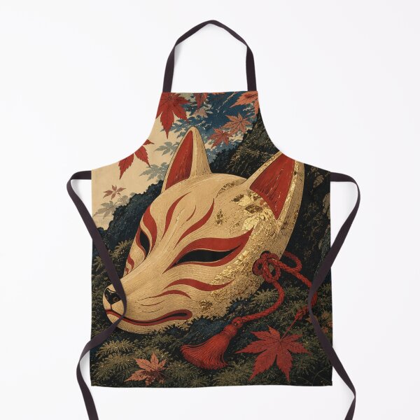 Item preview, Kitsune Mask - Vintage Ukiyo-e Japanese Folklore Woodblock  designed and sold by bapupa.