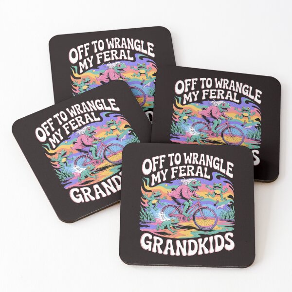 Item preview, Off to Wrangle My Feral Grandkids Funny Frog Meme Grandma Grandpa designed and sold by Redgiant87x.