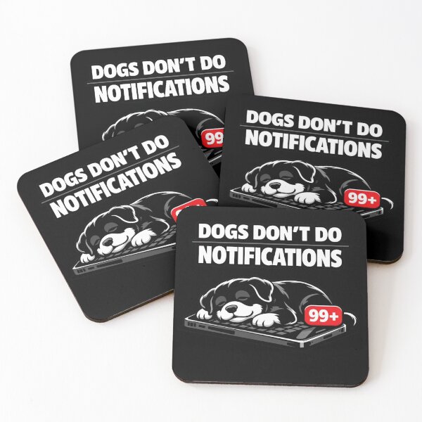 Item preview, Dogs Don’t Do Notifications – Funny Dog Lover Minimalist T‑Shirt designed and sold by Timeless Junction.