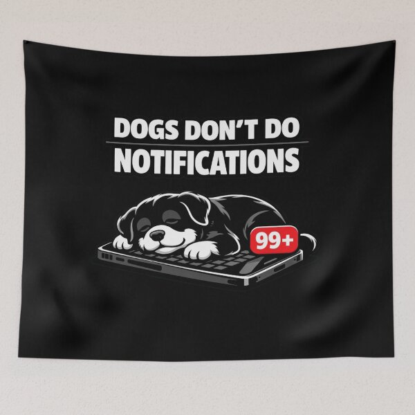 Item preview, Dogs Don’t Do Notifications – Funny Dog Lover Minimalist T‑Shirt designed and sold by Timeless Junction.