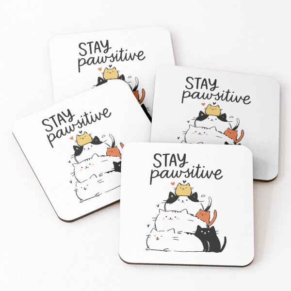 Item preview, Cute Cats "Stay pawsitive" designed and sold by Fabrikola.